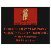 2010 Year of the Tiger Cards, Invitations Personalized Flyer
