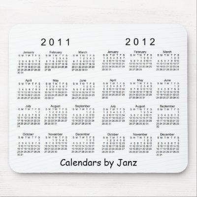 2012 calendar canada. 2011-2012 Calendar Mousepad by