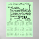2011-2012 School Year Calendar Our Classroom Rules Poster