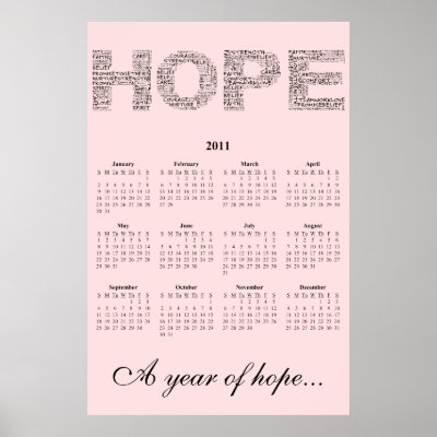 2011 Year Calendar Printable on 2011  A Year Of Hope Wall Calendar Print From Zazzle Com