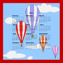 2011 Balloon Calendar Poster posters