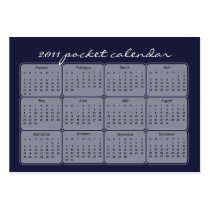 2011 Beach Vacation Pocket Calendars Business Cards