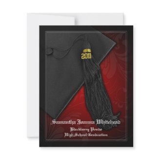 2011 Black and Red Tassel Charm Graduation