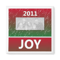 2011 Christmas Joy Snow Personalized Photo Magnets