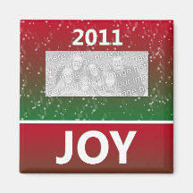 2011 Christmas Joy Snow Personalized Photo Magnets