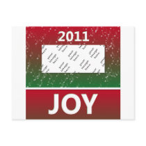 2011 Christmas Joy Snow Personalized Photo Post Cards