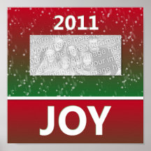 2011 Christmas Joy Snow Personalized Photo Poster