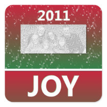 2011 Christmas Joy Snow Personalized Photo Sticker