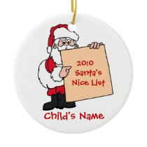 2011 Customizable Santa's Nice List Ornament - Whi
