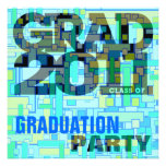 2011 Graduation Party Invitation Blue Bar 2