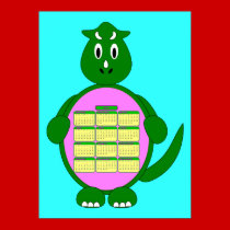 2011 Green Dinosaur Calendar Poster posters