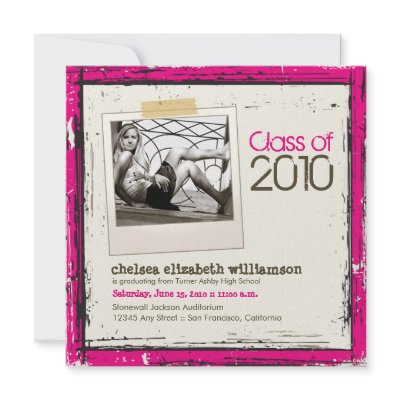 2011 Grunge Graduation Announcement (pink) by KidShoppe