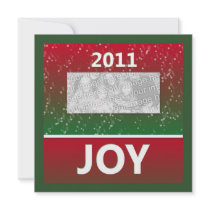 2011 Joy Christmas Snow Personalized Photo Personalized Announcement