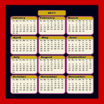 2011 Pink Borders Calendar Poster posters