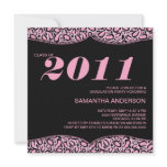 2011 Pink Leopard Print Graduation Party Invites