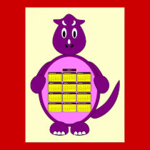 2011 Purple Dinosaur Calendar Poster posters