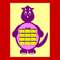 2011 Purple Dinosaur Calendar Poster posters