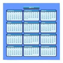 2011 Sky Blue Calendar Poster posters