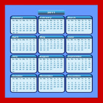 2011 Sky Blue Calendar Poster posters