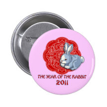 2011 The Year of the Rabbit Gifts Buttons