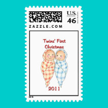 2011 Twins First Christmas Postage postage