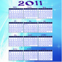2011 Year at a Glance Calendar Cut Outs