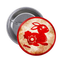 2011 Year of the Rabbit Chinese Astrology Design Buttons