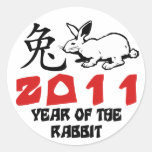 2011 Year of The Rabbit Symbol Round Stickers