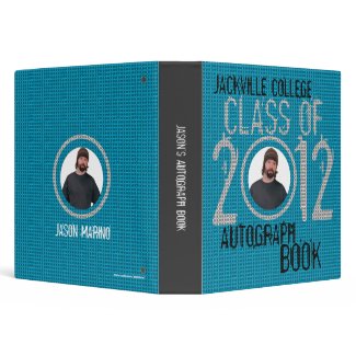 2012 Autograph Graduation Book Binder Blue binder