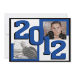2012 Blue Block Grad Twin Photo Custom Announcements