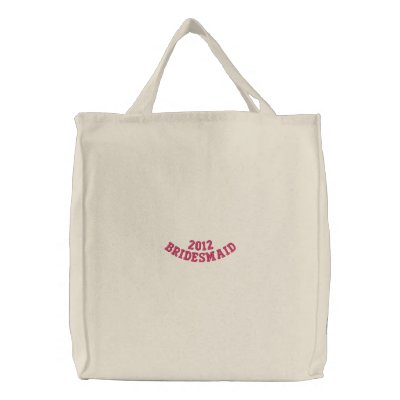 2012 Bridesmaid Tote Embroidered Bags by bdbeautifuldesigns