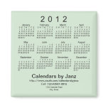 2012 Calendar Business Card Template Refrigerator Magnets