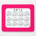 2012 Calendar mousepads