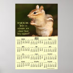2012 Calendar Warning! Chipmunk Poster