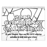 2012 Coloring Calendar to help ease stress