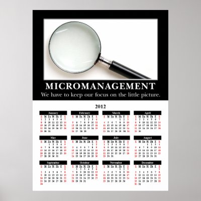 2012 Demotivational Wall Calendar: Micromanagement Poster by disgruntled_genius