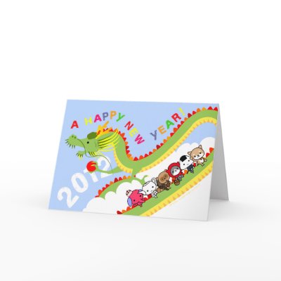2012 Dragon New Year Greeting Card by HIBARI