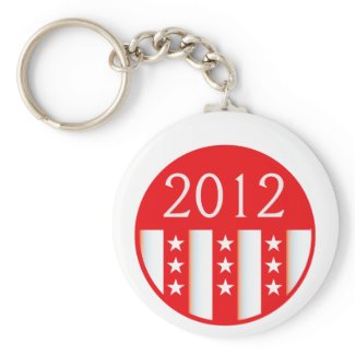 2012 election round seal red version keychain