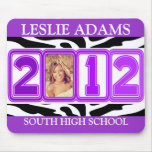 2012 ELECTRIC PURPLE & ZEBRA PHOTO GRADUATION mousepads