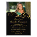 2012 Elegant gold swirls graduation party invite