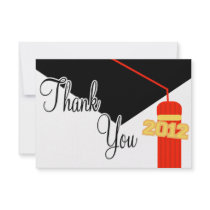 2012 Graduation Cap And Tassel Thank You (Red) Invitation