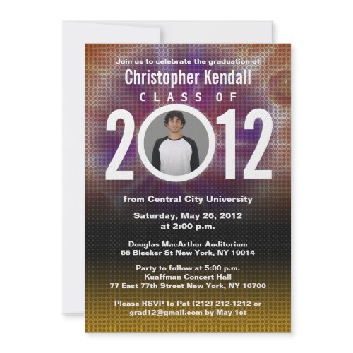 2012 Graduation Invitation Orange Disco zazzle_invitation