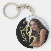 2012 Graduation Keepsake Gold and Black Keychains