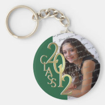 2012 Graduation Keepsake Gold and Green Key Chains