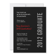 2012 Graduation Party Black White Red Template invitation