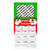 2012 Happy Holidays Calendar Photo Card Snowman