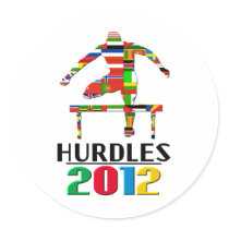 2012: Hurdles Round Stickers