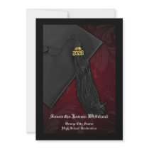 2012 Maroon Tassel Charm Graduation Announcement