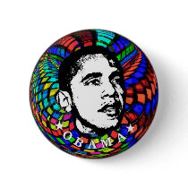 2012 Obama Psychedelic Pin
