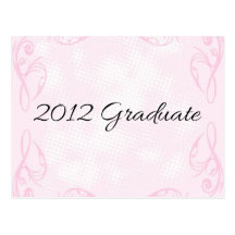 2012 Pink and Black Graduate Postcard